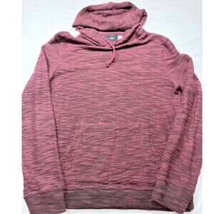 BDG Urban Outfitters Textured Knit Hoodie - Burgundy/Maroon - M